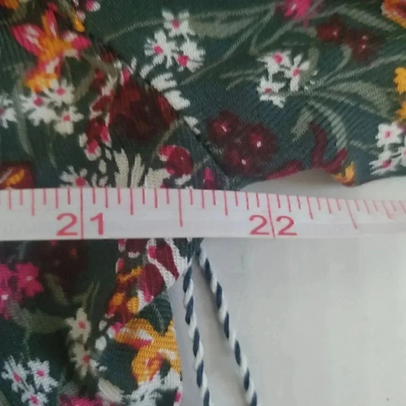 NEW Women's DRAPER JAMES RSVP Shirt XXL Floral Ruffled Smocked‎ Sleeve Mock Neck - Picture 11 of 14